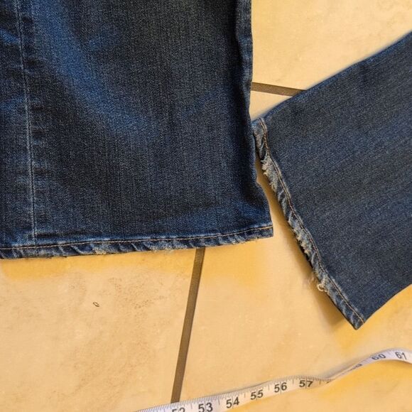 Moussy Vintage Otis Flare High Waisted Blue Denim Jeans Cropped Size 30 - Picture 9 of 14